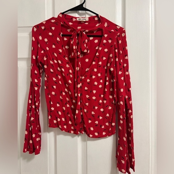 Billabong Women's Red Lust Linger Top Size Small - Picture 2 of 11